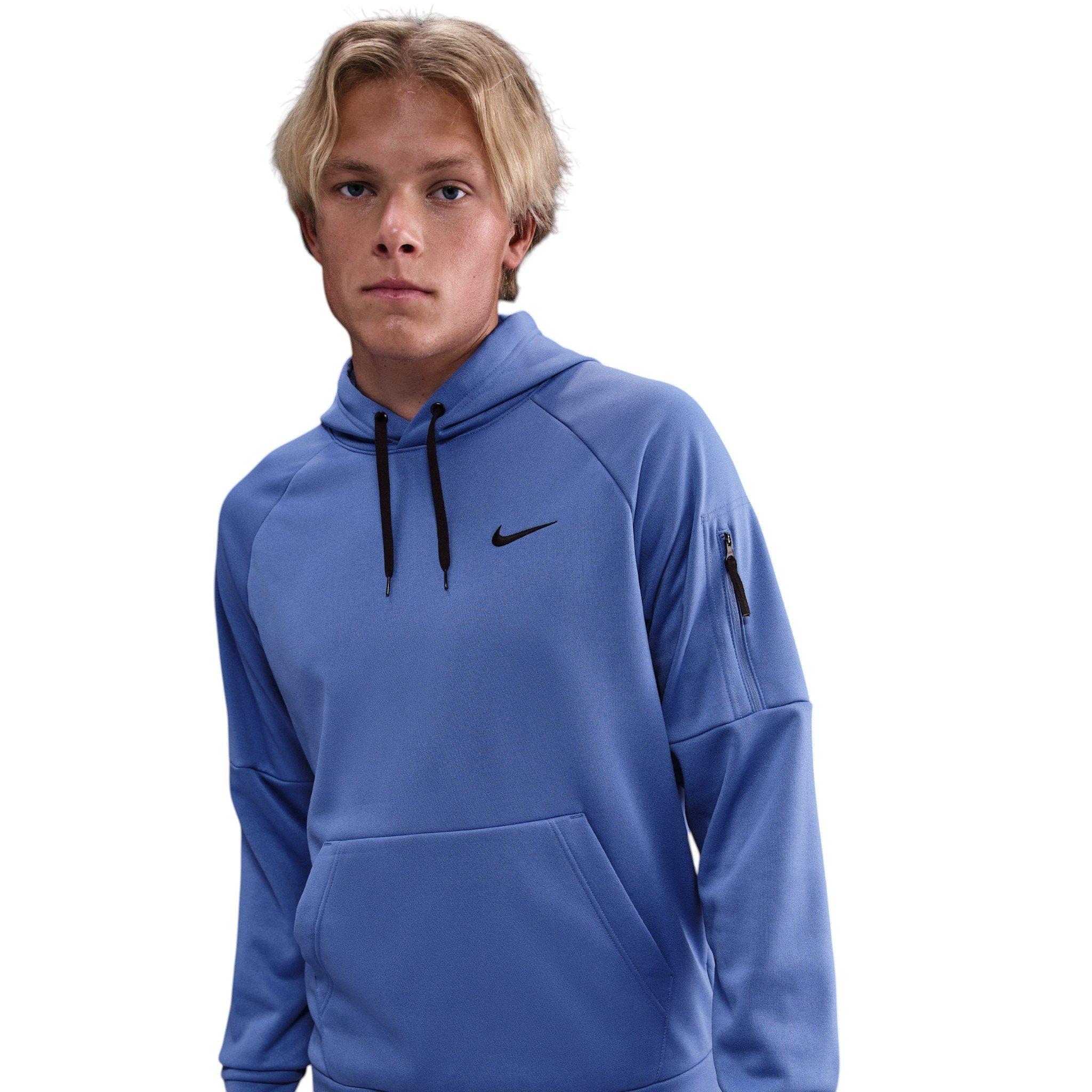 Nike Men's Therma Therma-FIT Hooded Fitness Pullover - BLUE